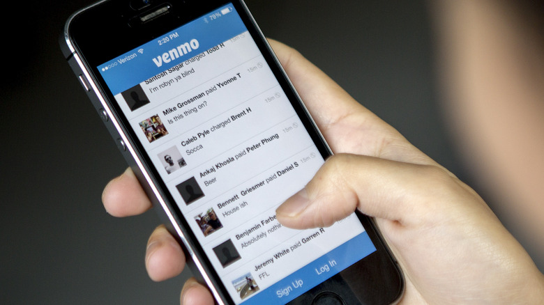 Person using Venmo app 