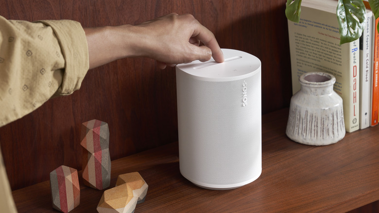 Sonos speaker on shelf