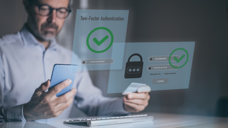 man using two-factor authentication