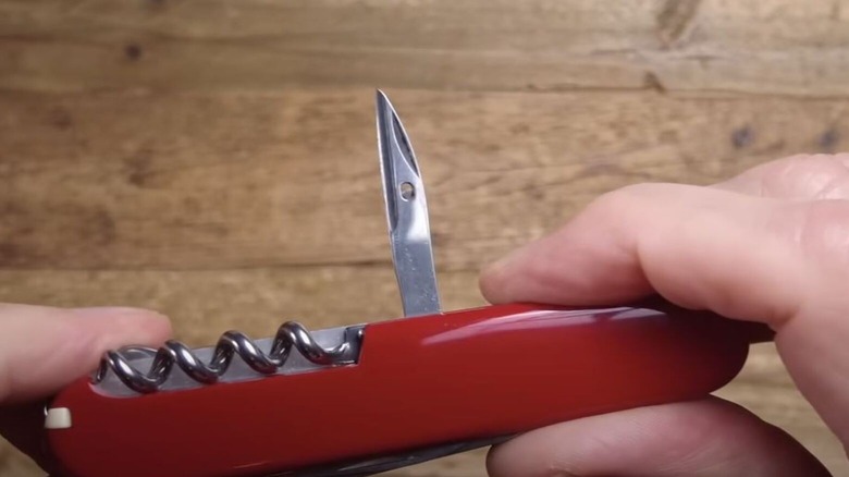 Man showing SAK Awl