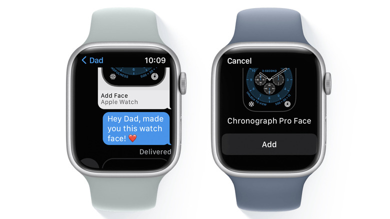Sharing and receiving an Apple Watch face