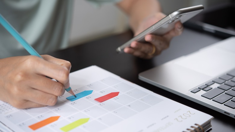 Person using daily planner