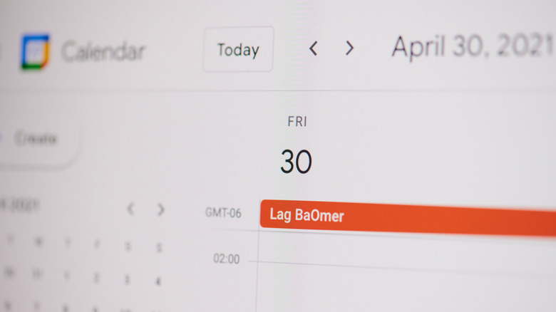 Google Calendar entry