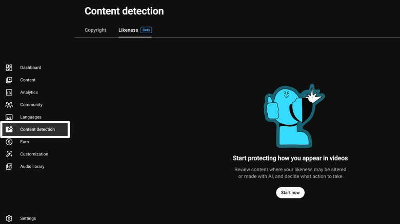 The likeness settings in YouTube Studio