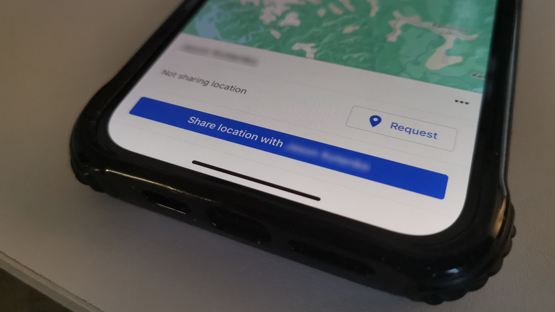 Google Maps location request button