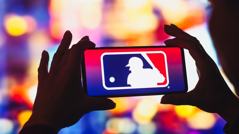 MLB logo on phone