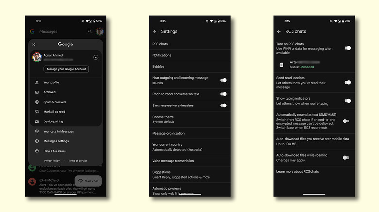 Steps to enable RCS on Android