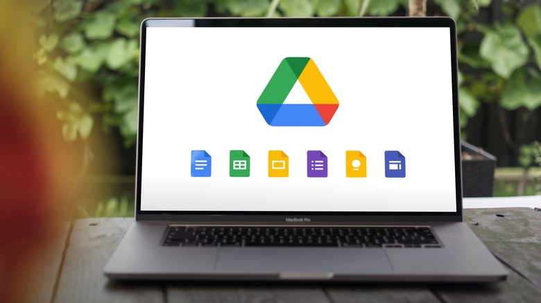 Google Drive logo on computer