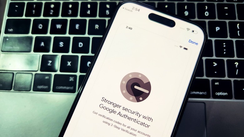 UI of Google Authenticator app.