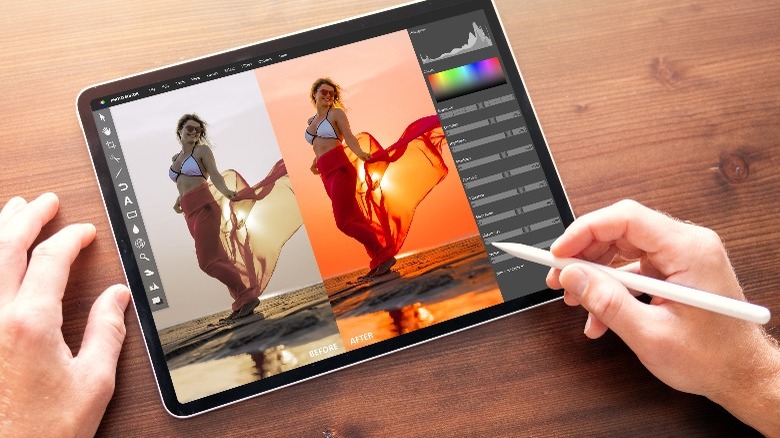Editing a photo on an iPad