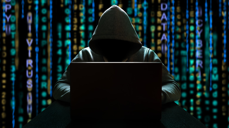 hacker with pc