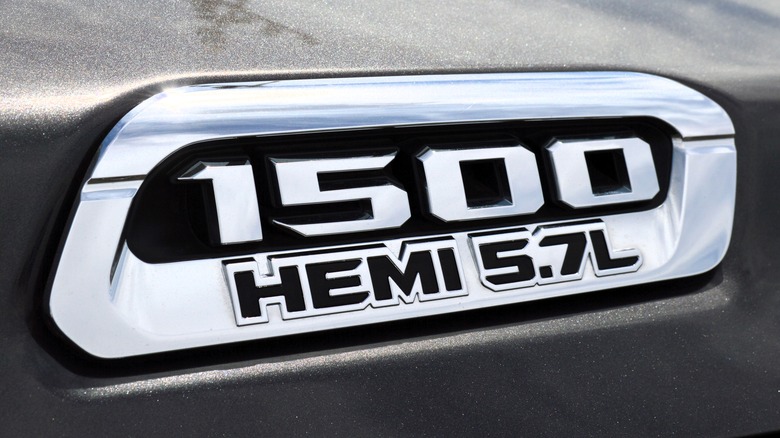 Hemi 5.7L Badge on truck