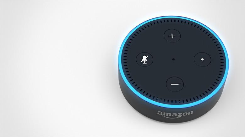 The top of an Amazon Echo Dot showing its buttons