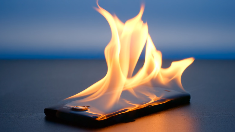 Android phone on fire