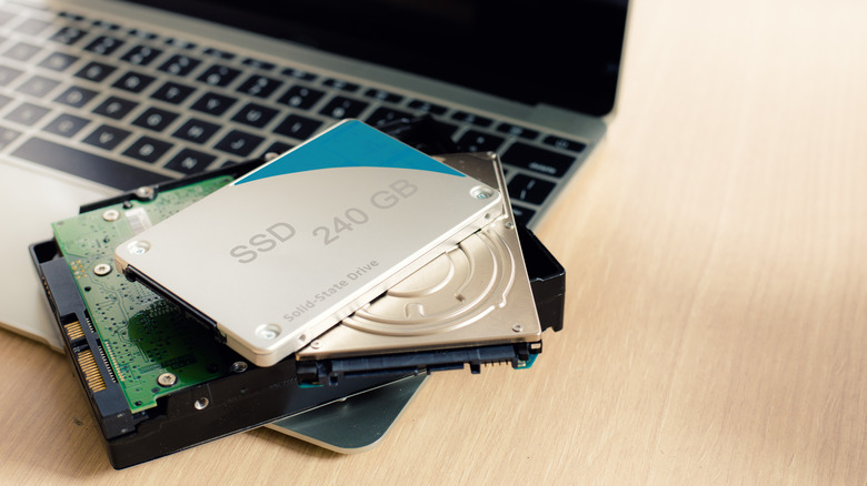 SSD and HDD on laptop