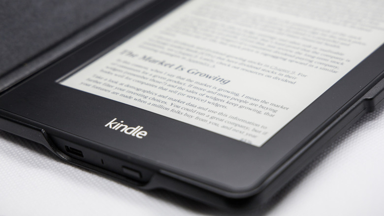 amazon kindle usb port closeup