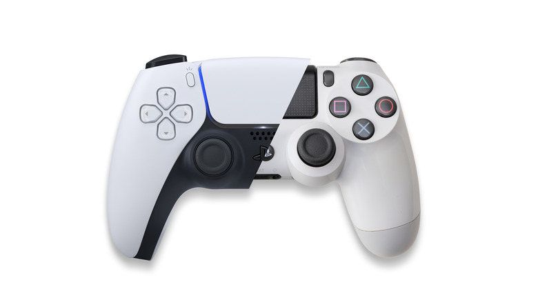 PS4 PS5 controllers overlaid