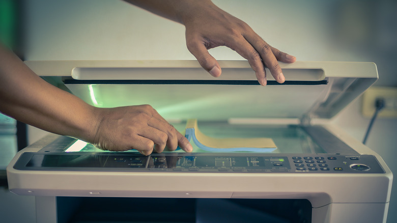 scanner with opened book