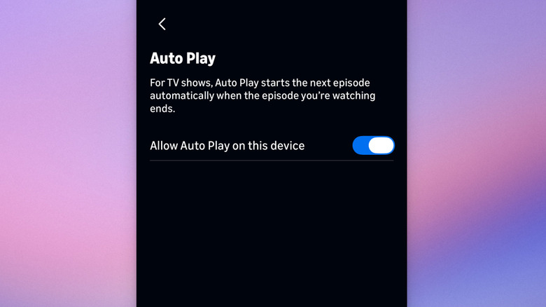 Amazon Prime autoplay settings on mobile.