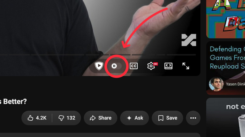 The autoplay button on YouTube desktop.