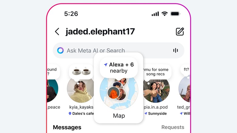 Instagram Map feature in the app