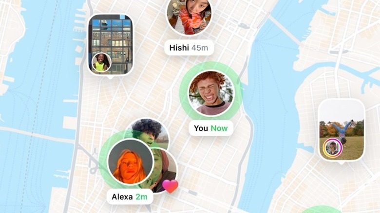 Instagram Map showing profiles in New York