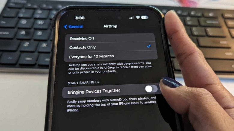 iPhone NameDrop setting