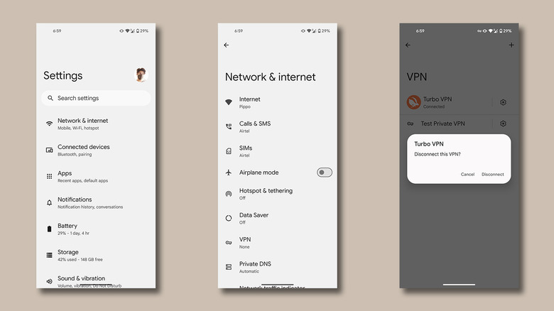 Disconnecting a VPN on Android