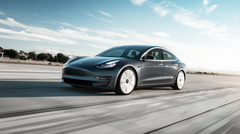 Tesla Model 3 highway driving