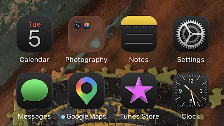 Picture showing a display settings screen in iPhone
