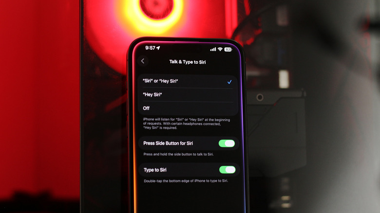 Siri settings on iPhone