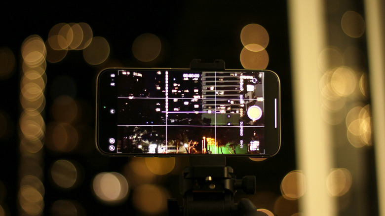 Grid lines enabled on an iPhone