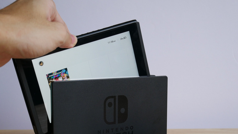 nintendo switch in dock