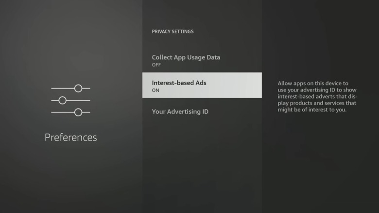 Fire TV security settings menu