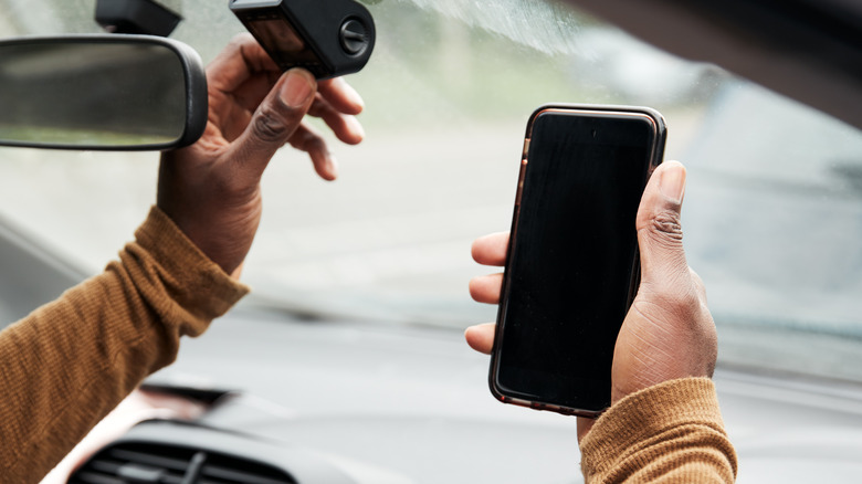 iPhone dash cam camera interior