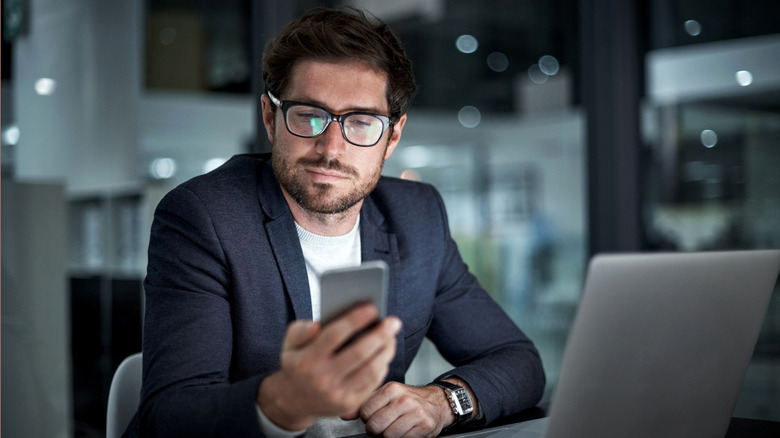 Man looking at his phone