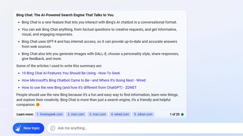 Bing Chat using GPT4