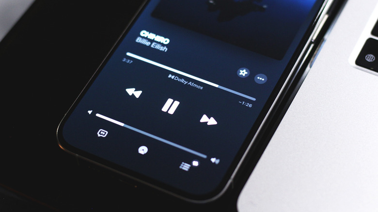 Dolby Atmos track playing on an iPhone