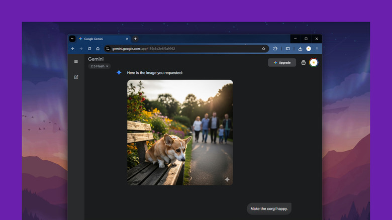 Google Gemini chatbox with sample prompt for editing