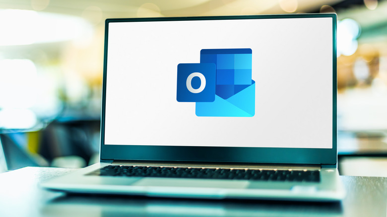 Microsoft Outlook logo on laptop