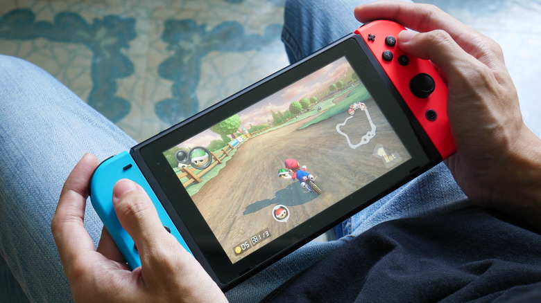 playing mario kart 8