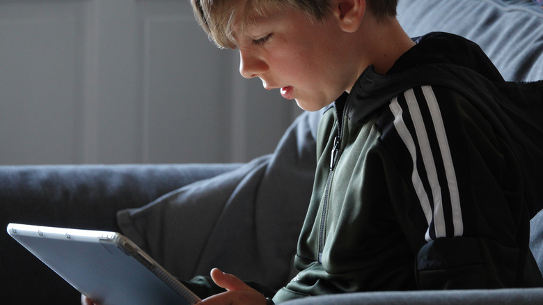 boy using an ipad