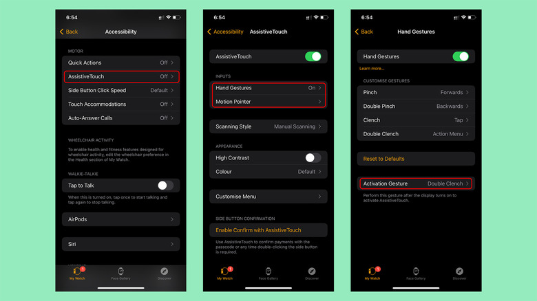 AssistiveTouch setup on Apple Watch
