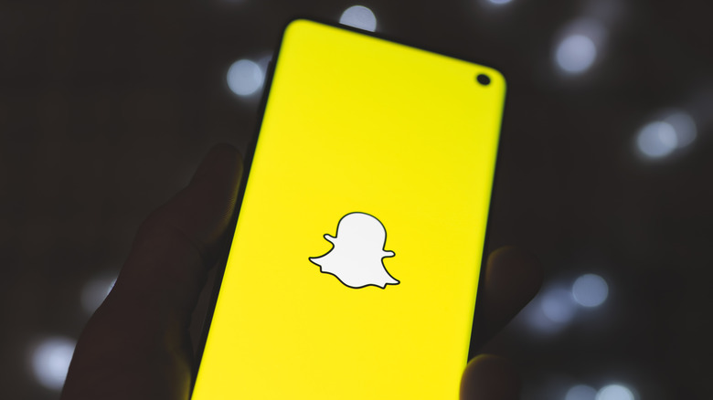 Phone with snapchat logo