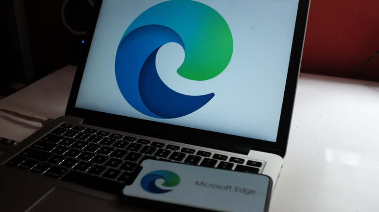 Laptop and smartphone displaying Edge browser