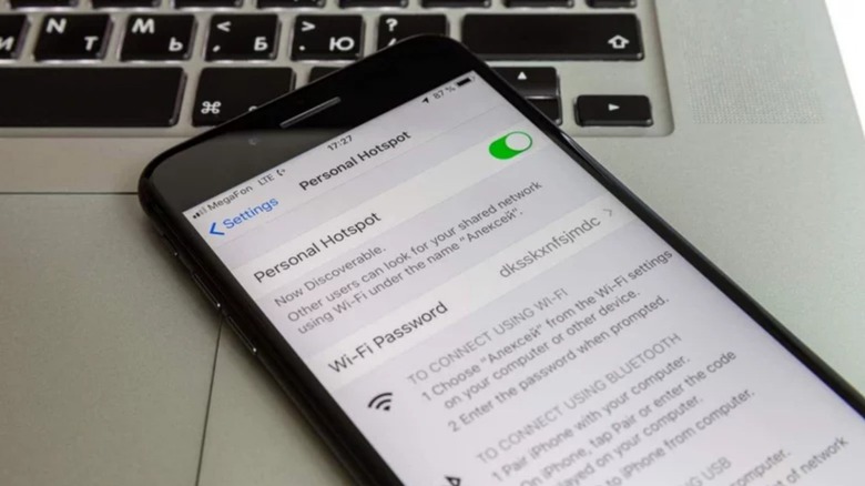 iPhone hotspot screen