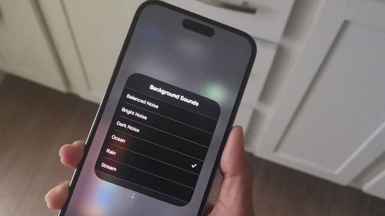 iphone background sounds menu