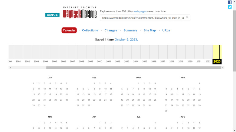Wayback Machine sample Reddit post retrieval