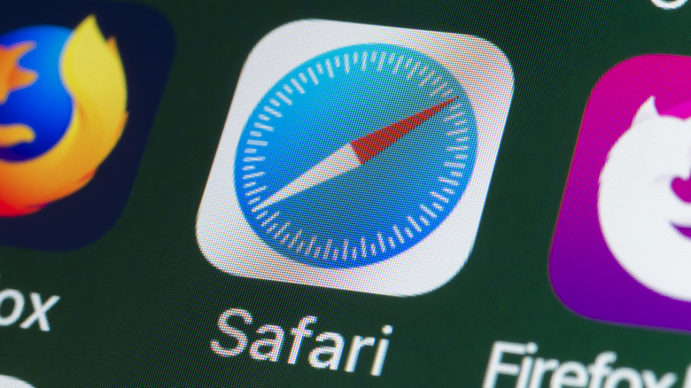 Safari app icon on an iPhone screen