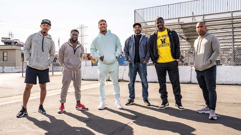Kevin Hart and friends on set